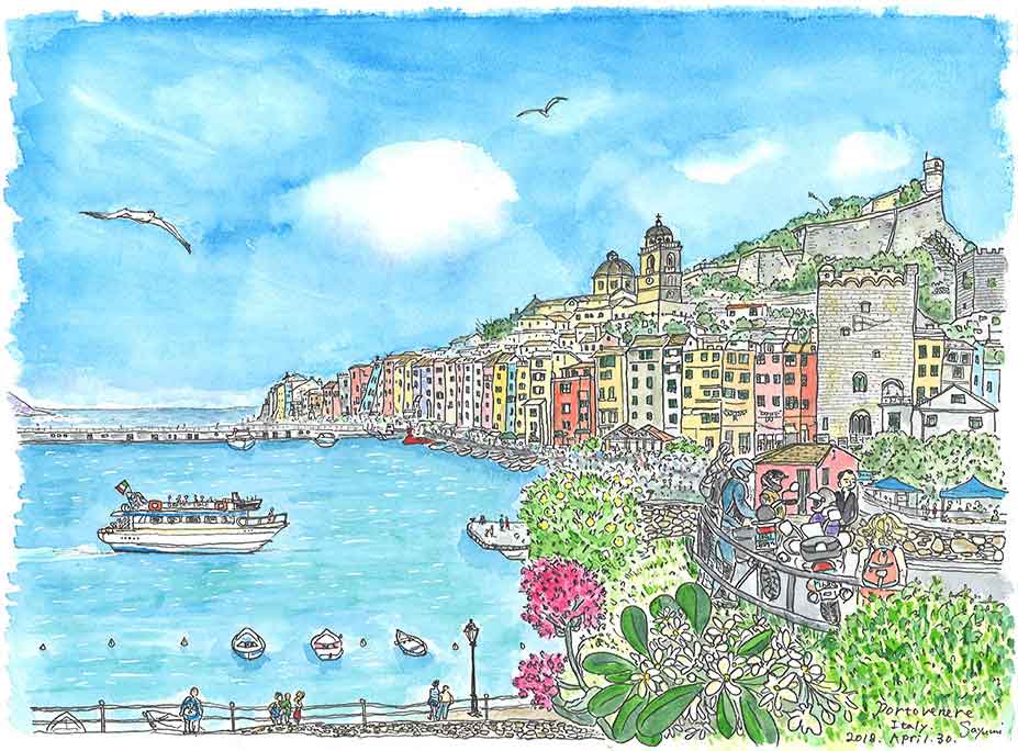 ポルトヴェーネレの港 - sayumi-sketchbooksayumi-sketchbook